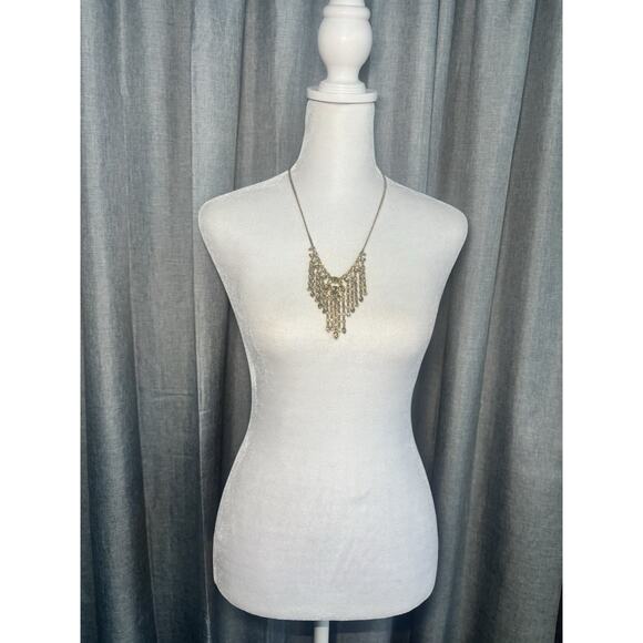 Givenchy Gold Tone & Crystal Waterfall Necklace - 21" Adjustable - Picture 15 of 16